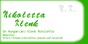 nikoletta klenk business card